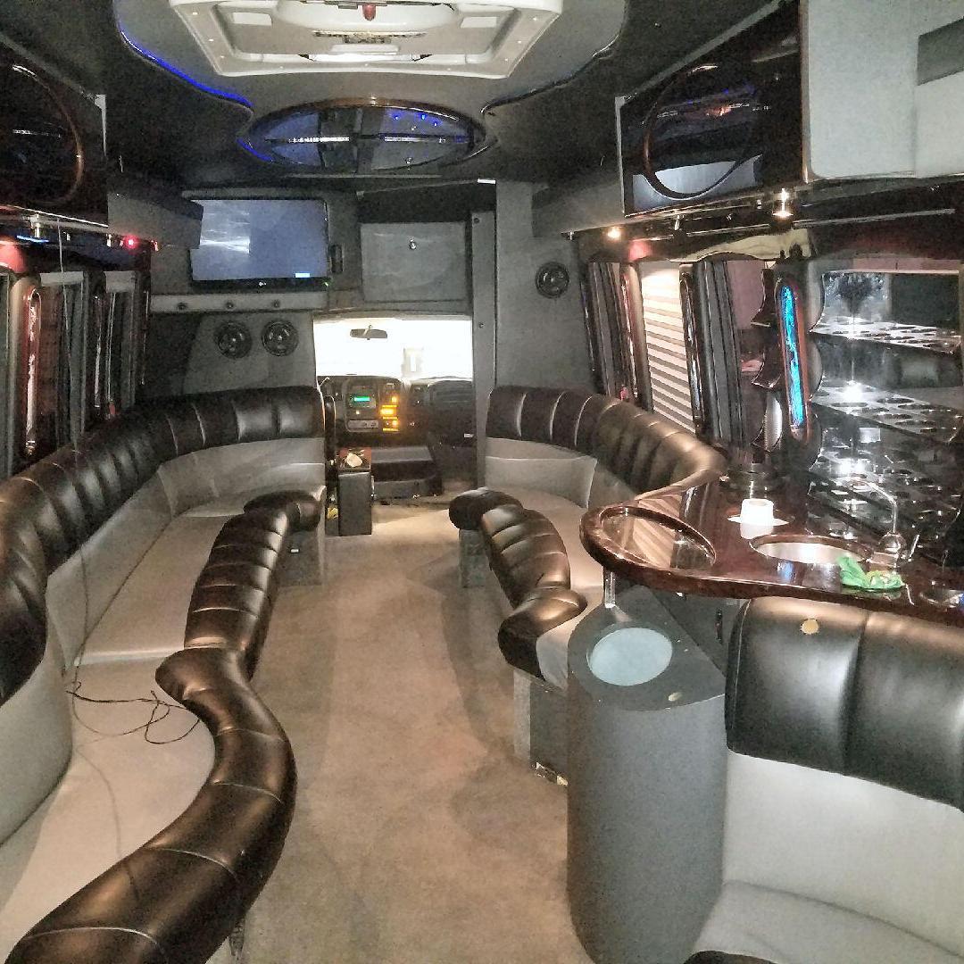 Louisville inside of limousine